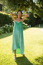 Load image into Gallery viewer, Green Apple Velour Dress
